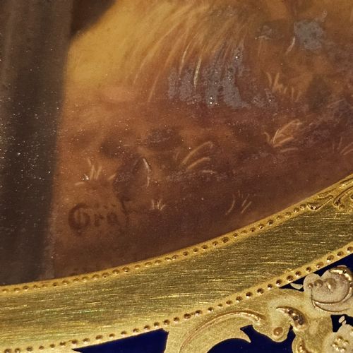 FABULOUS 19THC VIENNA SIGNED PORCELAIN PLATE 'RUTH' HOUSED WITHIN A STUNNING 54CM 19THC FLORENTINE FRAME - ADDITIONAL PHOTO 23