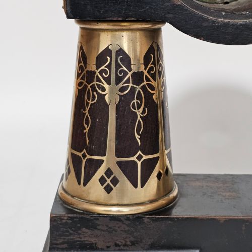 ERHARD SOHNE ART NOUVEAU SECESSIONIST BRASS AND ROSEWOOD INTARSIA CLOCK FRAME - ADDITIONAL PHOTO 10