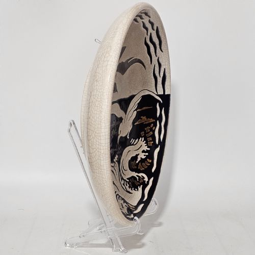 A LARGE LONGWY PRIMAVERA ART DECO CHARGER DECORATED WITH SEAGULLS - ADDITIONAL PHOTO 4
