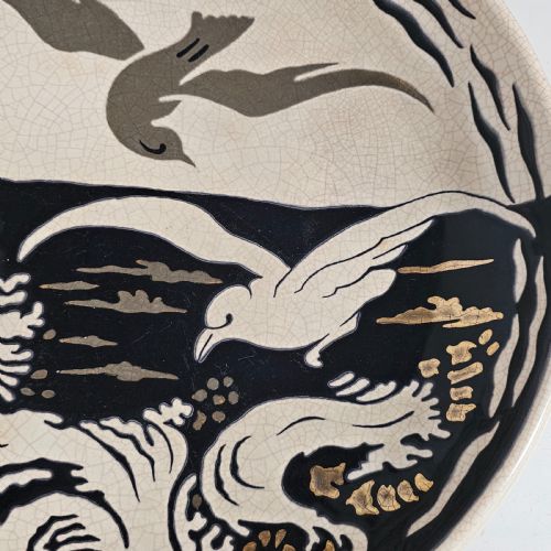 A LARGE LONGWY PRIMAVERA ART DECO CHARGER DECORATED WITH SEAGULLS - ADDITIONAL PHOTO 7