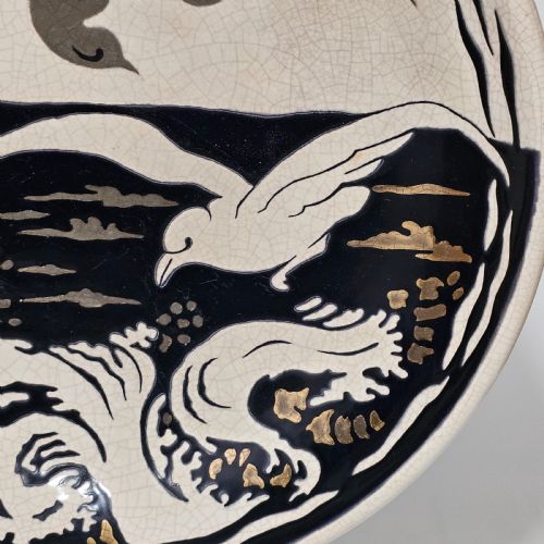 A LARGE LONGWY PRIMAVERA ART DECO CHARGER DECORATED WITH SEAGULLS - ADDITIONAL PHOTO 10
