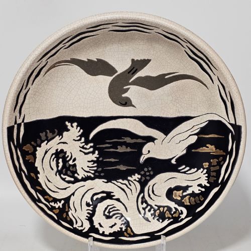 A LARGE LONGWY PRIMAVERA ART DECO CHARGER DECORATED WITH SEAGULLS - ADDITIONAL PHOTO 13