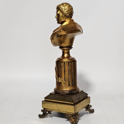 FINE 19THC 34CM GILT BRONZE BUST OF SIR WALTER SCOTT ON FLUTED BRONZE COLUMN - ADDITIONAL PHOTO 15