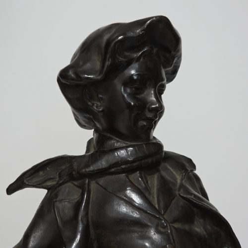 ANTOINE BOFILL SPANISH 18751939 'LA GLISSADE' 37CM BRONZE FIGURE OF A BOY SLIDING ON ICE - ADDITIONAL PHOTO 15