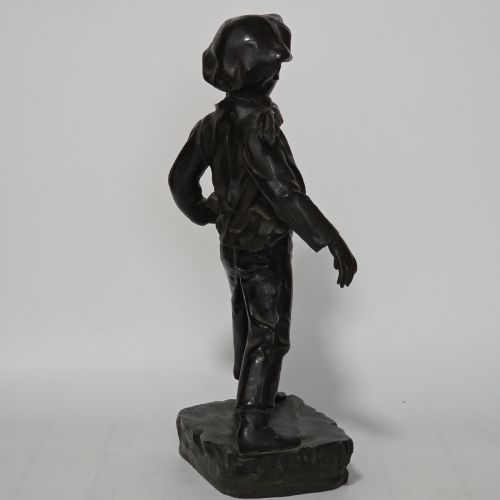 ANTOINE BOFILL SPANISH 18751939 'LA GLISSADE' 37CM BRONZE FIGURE OF A BOY SLIDING ON ICE - ADDITIONAL PHOTO 18