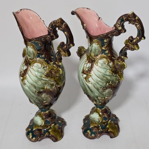 A HIGHLY DECORATIVE LARGE AUSTRIAN PAIR OF ANTIQUE EWERS C1880 - ADDITIONAL PHOTO 3