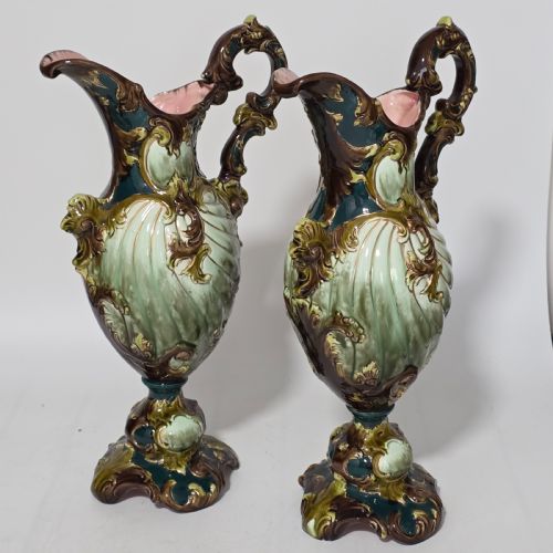 A HIGHLY DECORATIVE LARGE AUSTRIAN PAIR OF ANTIQUE EWERS C1880 - ADDITIONAL PHOTO 11