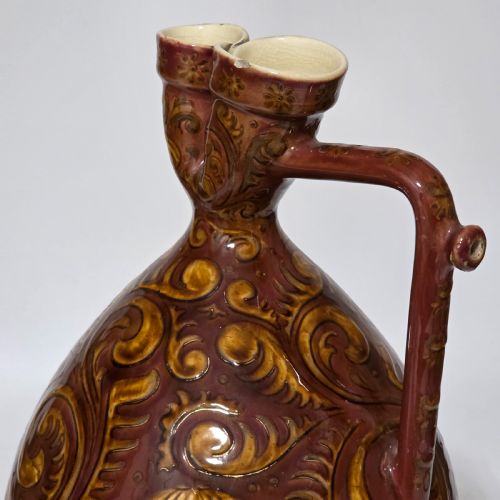 A RARE LARGE 34CM VILMOS ZSOLNAY PECS 962 188285 HUNGARIAN POTTERY JUG PITCHER - ADDITIONAL PHOTO 3