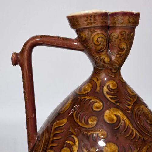A RARE LARGE 34CM VILMOS ZSOLNAY PECS 962 188285 HUNGARIAN POTTERY JUG PITCHER - ADDITIONAL PHOTO 12