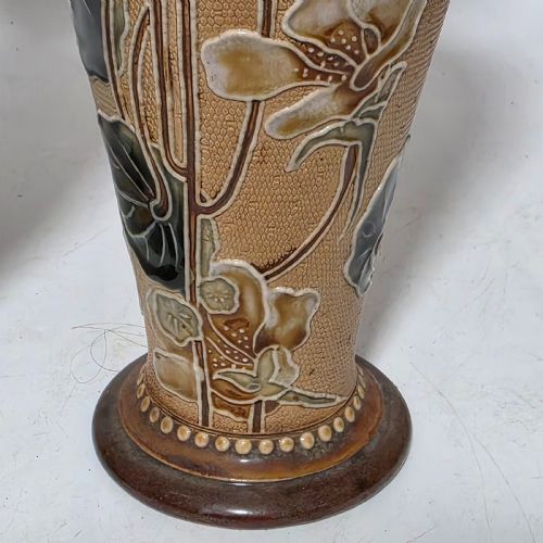 EXQUISITE LARGE ART NOUVEAU PAIR ROYAL DOULTON VASES C1910 - ADDITIONAL PHOTO 5