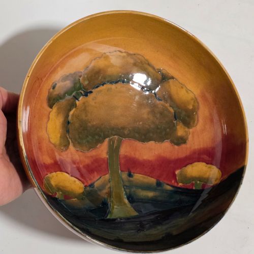 WILLIAM MOORCROFT LARGE EVENTIDE DISPLAY BOWL C1925 25CM - ADDITIONAL PHOTO 3