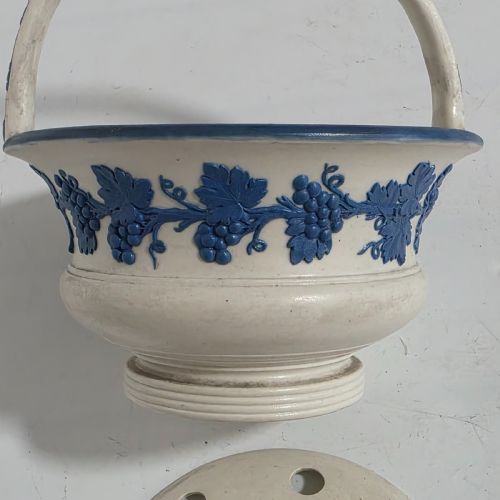 BEAUTIFUL RARE SPODE SPRIG WARE STONEWARE POT POURRI BASKET C1790 - ADDITIONAL PHOTO 5