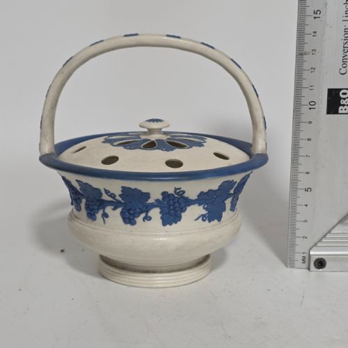 BEAUTIFUL RARE SPODE SPRIG WARE STONEWARE POT POURRI BASKET C1790 - ADDITIONAL PHOTO 9