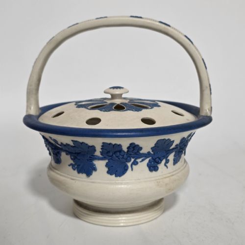 BEAUTIFUL RARE SPODE SPRIG WARE STONEWARE POT POURRI BASKET C1790 - ADDITIONAL PHOTO 11