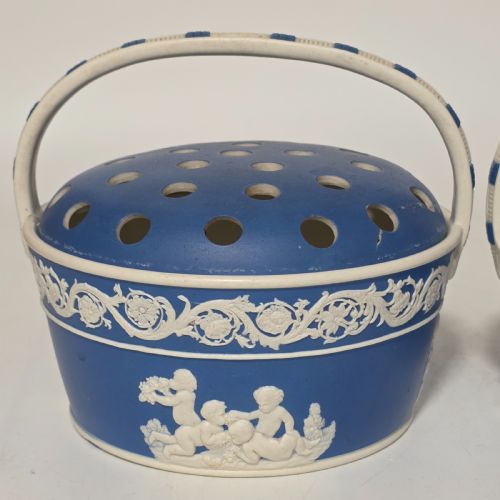 VERY RARE PAIR EARLY SPODE SPRIG WARE POT POURRI BASKETS C1790 - ADDITIONAL PHOTO 13