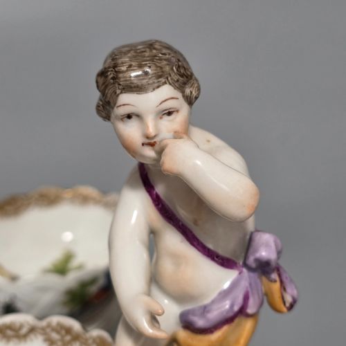 FINE PAIR OF 19TH CENTURY GERMAN PORCELAIN KPM BERLIN HAND PAINTED DOUBLE SALTS - ADDITIONAL PHOTO 7