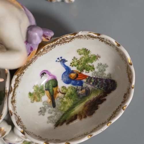 FINE PAIR OF 19TH CENTURY GERMAN PORCELAIN KPM BERLIN HAND PAINTED DOUBLE SALTS - ADDITIONAL PHOTO 13