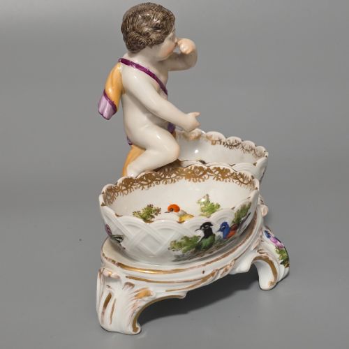 FINE PAIR OF 19TH CENTURY GERMAN PORCELAIN KPM BERLIN HAND PAINTED DOUBLE SALTS - ADDITIONAL PHOTO 16