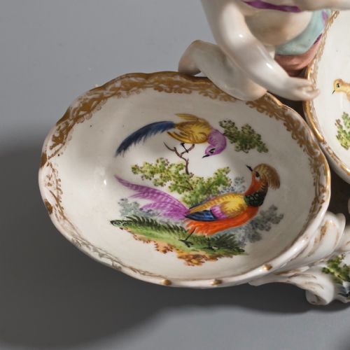 FINE PAIR OF 19TH CENTURY GERMAN PORCELAIN KPM BERLIN HAND PAINTED DOUBLE SALTS - ADDITIONAL PHOTO 20