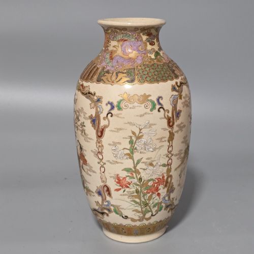 FINE QUALITY LARGE SATSUMA VASE C1900 - ADDITIONAL PHOTO 1