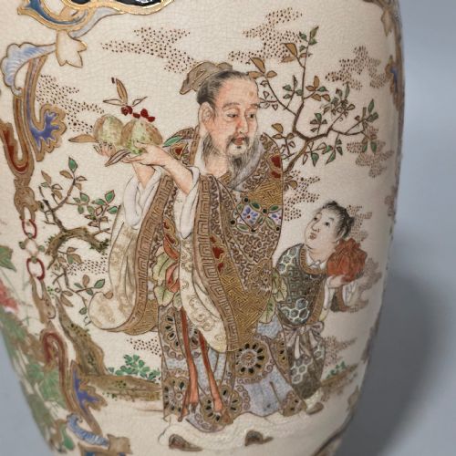 FINE QUALITY LARGE SATSUMA VASE C1900 - ADDITIONAL PHOTO 7