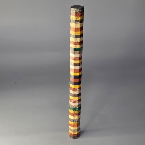 ATTRACTIVE 19THC GRAND TOUR MARBLEAGATEMALACHITE RULER IN OCTAGONAL FORM - ADDITIONAL PHOTO 1