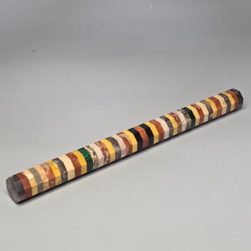 ATTRACTIVE 19THC GRAND TOUR MARBLEAGATEMALACHITE RULER IN OCTAGONAL FORM - ADDITIONAL PHOTO 3