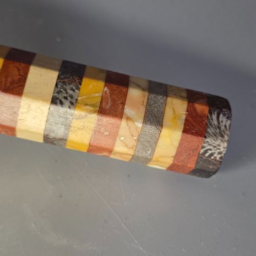 ATTRACTIVE 19THC GRAND TOUR MARBLEAGATEMALACHITE RULER IN OCTAGONAL FORM - ADDITIONAL PHOTO 9