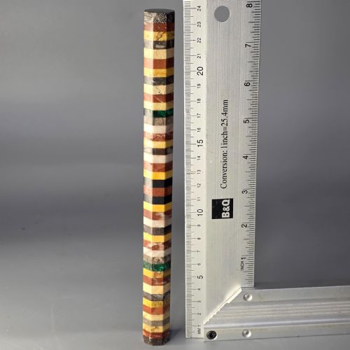 ATTRACTIVE 19THC GRAND TOUR MARBLEAGATEMALACHITE RULER IN OCTAGONAL FORM - ADDITIONAL PHOTO 10