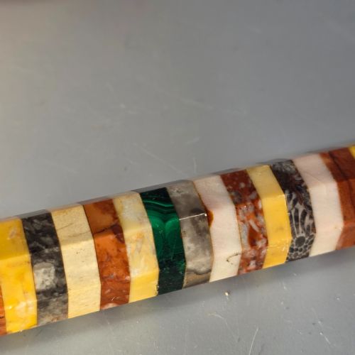 ATTRACTIVE 19THC GRAND TOUR MARBLEAGATEMALACHITE RULER IN OCTAGONAL FORM - ADDITIONAL PHOTO 16