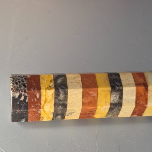 ATTRACTIVE 19THC GRAND TOUR MARBLEAGATEMALACHITE RULER IN OCTAGONAL FORM - ADDITIONAL PHOTO 17