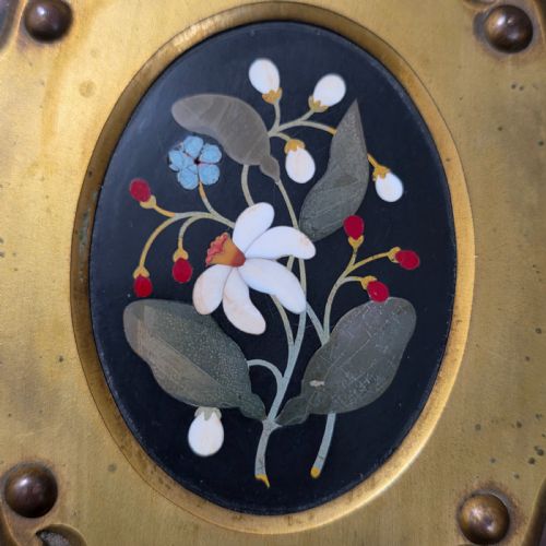 ELEGANT 19TH CENTURY BETJEMANNS WALNUT BOOK SLIDE WITH PIETRA DURA FLORAL PANELS - ADDITIONAL PHOTO 3