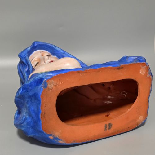 LARGE AUSTRIAN KERAMOS POTTERY BUST OF MADONNA AND CHILD INCISED BARWIG 34CM - ADDITIONAL PHOTO 7