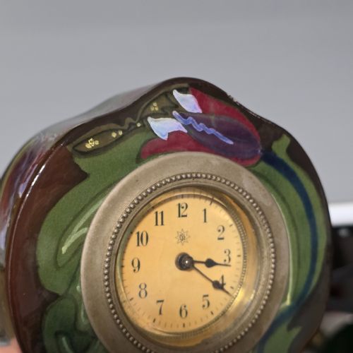 STYLISH GOUDA POTTERY CLOCK 1910 WORKING - ADDITIONAL PHOTO 12