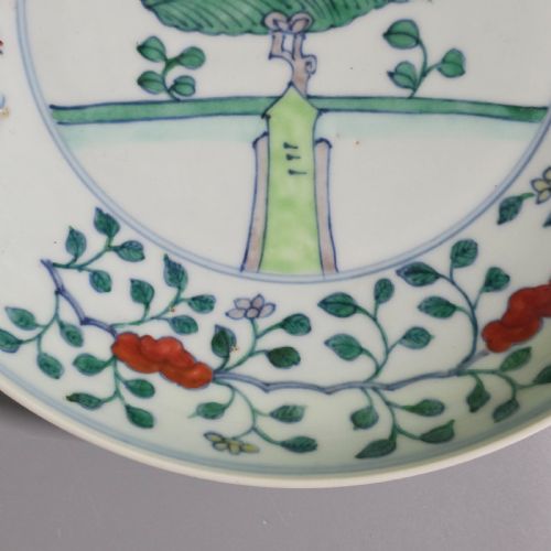 CHINESE DOUCAI POMEGRANATE DISH CHENGHUA MARK LATER QING DYNASTY - ADDITIONAL PHOTO 2
