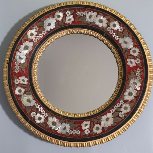 outstanding midlate 19th century boulle work wall mirror c1880 - CATEGORY: ANTIQUE MIRRORS - DATED 19TH CENTURY