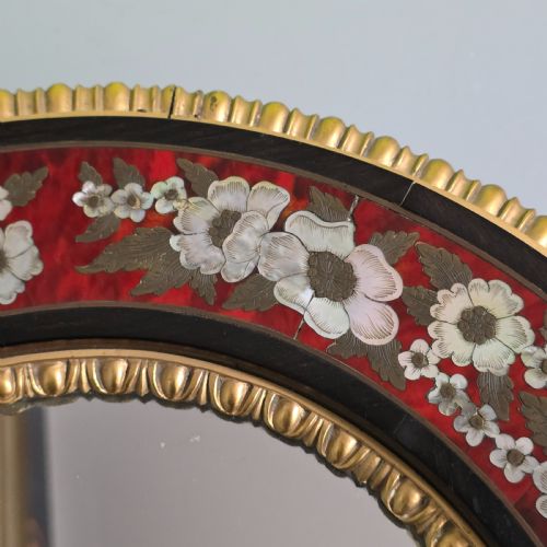 OUTSTANDING MIDLATE 19TH CENTURY BOULLE WORK WALL MIRROR C1880 - ADDITIONAL PHOTO 3