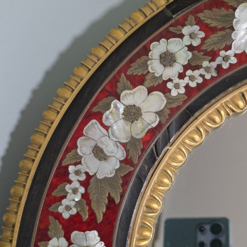 OUTSTANDING MIDLATE 19TH CENTURY BOULLE WORK WALL MIRROR C1880 - ADDITIONAL PHOTO 8
