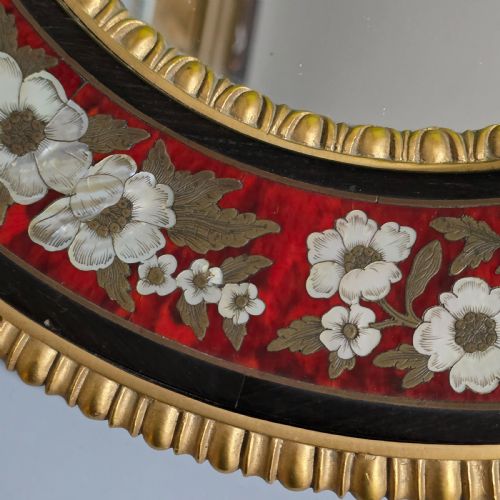 OUTSTANDING MIDLATE 19TH CENTURY BOULLE WORK WALL MIRROR C1880 - ADDITIONAL PHOTO 10