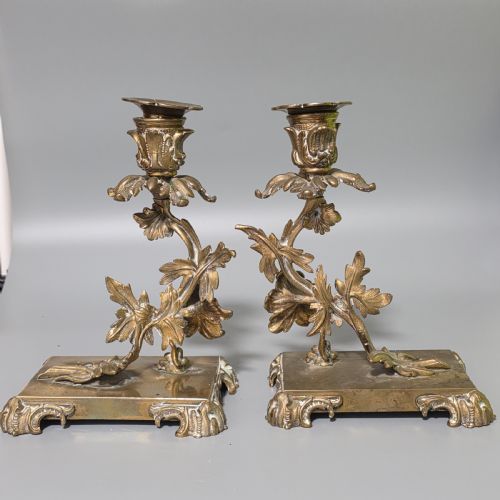 pr candlesticks napolon iii bronzebrass french antique 19thc - CATEGORY: ANTIQUE LIGHTING - DATED 1880