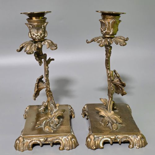 PR CANDLESTICKS NAPOLON III BRONZEBRASS FRENCH ANTIQUE 19THC - ADDITIONAL PHOTO 2
