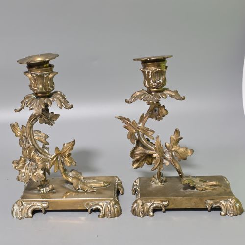 PR CANDLESTICKS NAPOLON III BRONZEBRASS FRENCH ANTIQUE 19THC - ADDITIONAL PHOTO 3
