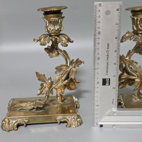 PR CANDLESTICKS NAPOLON III BRONZEBRASS FRENCH ANTIQUE 19THC - ADDITIONAL PHOTO 7
