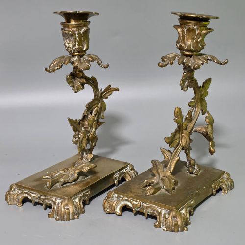 PR CANDLESTICKS NAPOLON III BRONZEBRASS FRENCH ANTIQUE 19THC - ADDITIONAL PHOTO 8