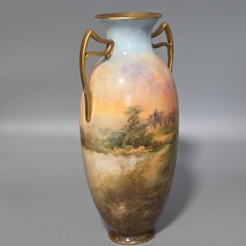 ROYAL DOULTON JOHNHPLANT HANDPAINTED VASE WINDSOR CASTLE C1910 - ADDITIONAL PHOTO 1