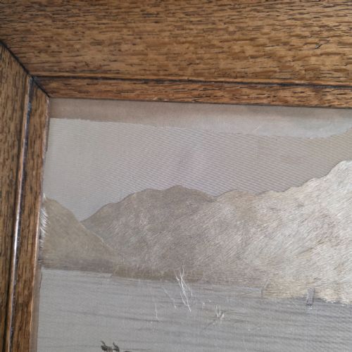FINE RARE CHINESE SILK EMBROIDERED CATTLE SCENE FRAMED C1890 - ADDITIONAL PHOTO 13