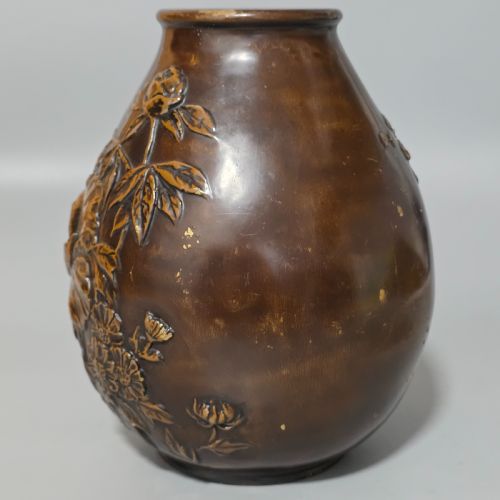 LATE 19THEARLY 20THC JAPANESE BRONZE VASE SIGNED - ADDITIONAL PHOTO 1