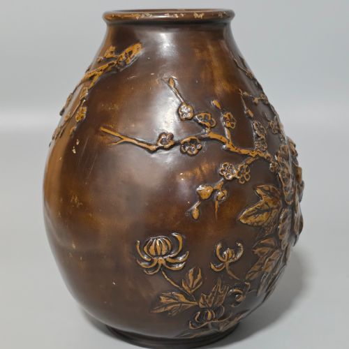LATE 19THEARLY 20THC JAPANESE BRONZE VASE SIGNED - ADDITIONAL PHOTO 2