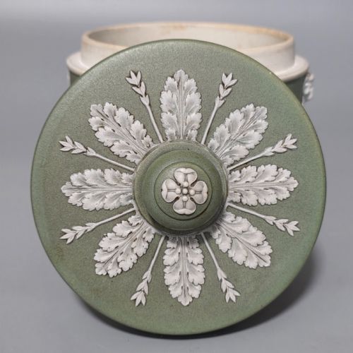 DELIGHTFUL GREEN WEDGWOOD TOBACCO JAR AND COVER C1880 - ADDITIONAL PHOTO 4