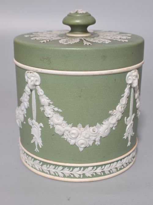 DELIGHTFUL GREEN WEDGWOOD TOBACCO JAR AND COVER C1880 - ADDITIONAL PHOTO 8